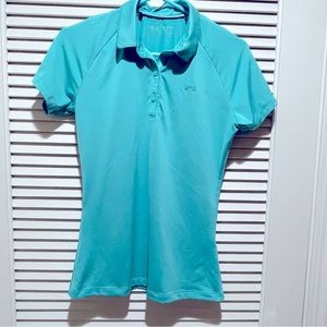 Under Armour Polo Golf Shirt Heat Gear Fast Drying Light Blue Tiffany Blue XS